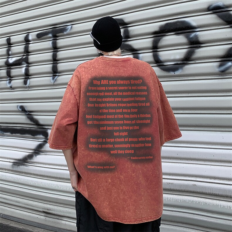 B239-X1023-P38美式字母做旧水洗短袖落肩袖短袖T恤男,男装T恤,星座514-2(原B239)