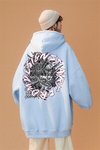 中性风西海岸美式街头嘻哈设计感印花连帽卫衣宽松上衣W362P40K58图片