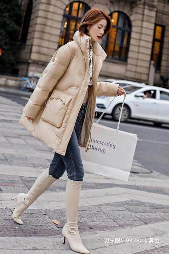2021冬季新款韩版中长款加厚白鸭绒羽绒服，女装羽绒服，婉伦