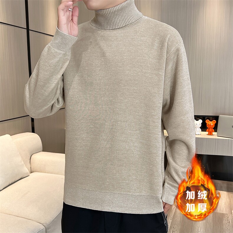2023-403-1-M669-P26跑量新款一体绒高领毛衣男士针织衫加绒时尚,男装针织衫/毛衣,星座1018