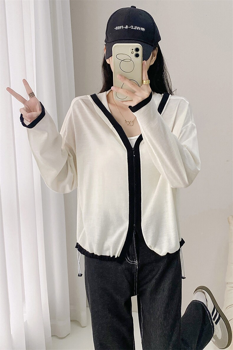 秋冬季羊毛简约宽松休闲拉链开衫外套,女装羊毛衫,米莲尼羊绒