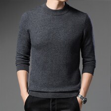 羊毛衫男圆领中年男士休闲毛衣纯色打底针织衫ALXB2188-P140，男装针织衫/毛衣，电商B212（原钱塘6029）