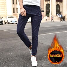 加绒裤男修身小脚2022秋冬款男士直筒休闲长裤子/加绒，女装休闲裤，星座509