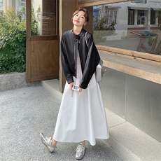 粉色蝴蝶结皮衣外套女2025春季新款超好看甜美减龄小个子圆领夹克，女装皮衣，2C236