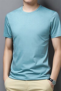 品牌男装正品2024夏季男士纯色短袖T恤韩版潮流时尚休闲男装P50图片