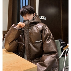 港风连帽鳄鱼纹金属装饰设计大码潮流休闲棉衣男MY77744P128控168，男装棉衣，星座226-1