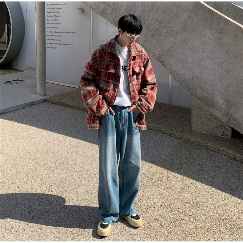 青春流行男春季文艺潮毛呢格子刺绣外套W9226P58,男装夹克,星座1116-2
