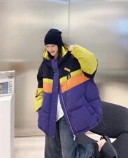 冬季拼接羽绒服，女装羽绒服，萌之慧