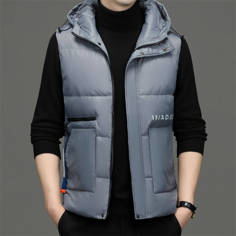 CSMJ79016钱塘2020-2时尚休闲潮流有帽厚款羽绒男士马甲P120，男装背心/马甲，钱塘207-2