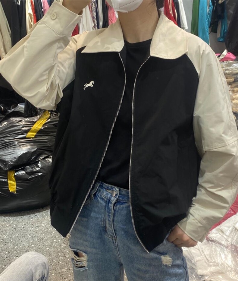 韩版气质高级潮拼接外套,女装其它,L·H·X