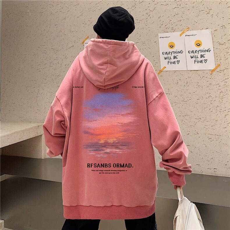 2024新款秋装复古美式水洗做旧宽松连帽卫衣301B-JB7883-P68图片