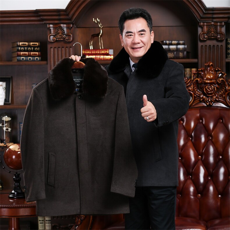 8019/老年人呢大衣爷爷中长款大衣父亲冬季外套,男装毛呢大衣,星座1216（原钱塘722）