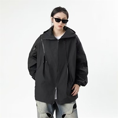 美式秋季冲锋衣男防风防水拉链连帽外套百搭情侣休闲夹克CF88-P58，男装夹克，星座1008