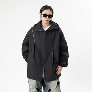 美式秋季冲锋衣男防风防水拉链连帽外套百搭情侣休闲夹克CF88-P58图片