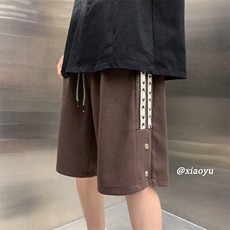 XZ616夏季新款华夫格织带扣子休闲短裤五分裤TY829P35控48，男装休闲裤，星座512A（原616）