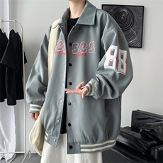 棒球服男宽松大码印花外套春秋季韩版潮流ins休闲夹克J6017P80，男装夹克，电商A157