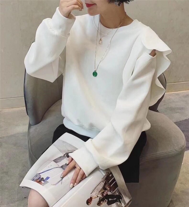 露肩韩版卫衣，女装卫衣/绒衫，简单小珍