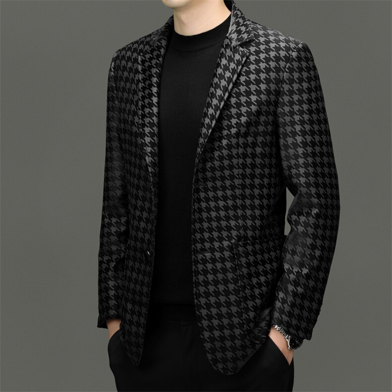 BG58007秋冬新款海宁真皮西装皮衣男士绵羊皮西服可脱卸鹅绒内胆,男装西服,电商B360