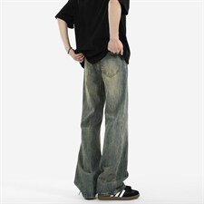 C315-G3022现货高质量高街复古重工洗水猫须马骝牛仔裤(P65限89)3，男装牛仔裤，电商C315