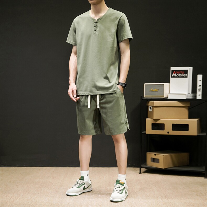 夏季复古唐装薄款风男短袖复古套装单上衣P50套装P100，男装休闲套装，星座1105-3