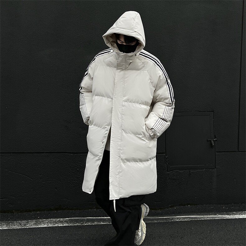 CC883-P118秋冬条纹复古中长款棉衣防风防水宽松立领连帽棉服，男装棉衣，星座405-3