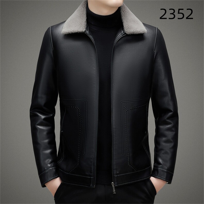 V3170钱塘2020-3新款时尚休闲冬季厚款中年男士皮衣夹克外套P215,男装皮衣,钱塘207-3