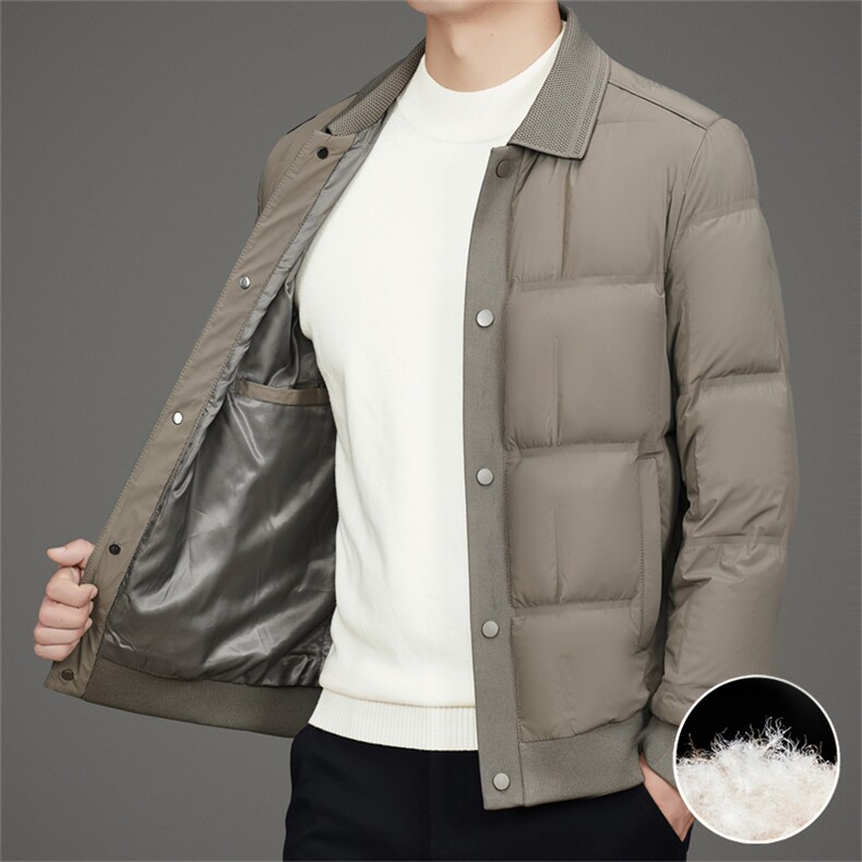 新标90绒针织休闲羽绒服外套男士时尚休闲轻薄羽绒服夹克,男装夹克,钱塘723