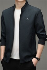 2022中年夹克外套男春秋季薄款条纹印花立领休闲宽松男士茄克潮，男装夹克，电商B212（原钱塘6029）