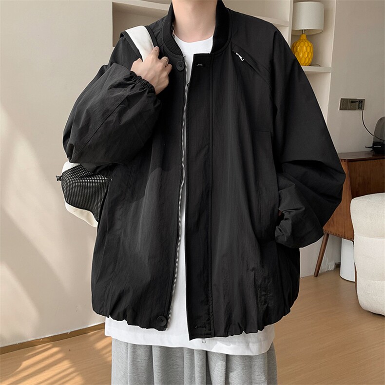 秋季美式复古设计感廓形棒球服夹克男女宽松休闲外套D370P108,男装夹克,电商A335-1（原A458）