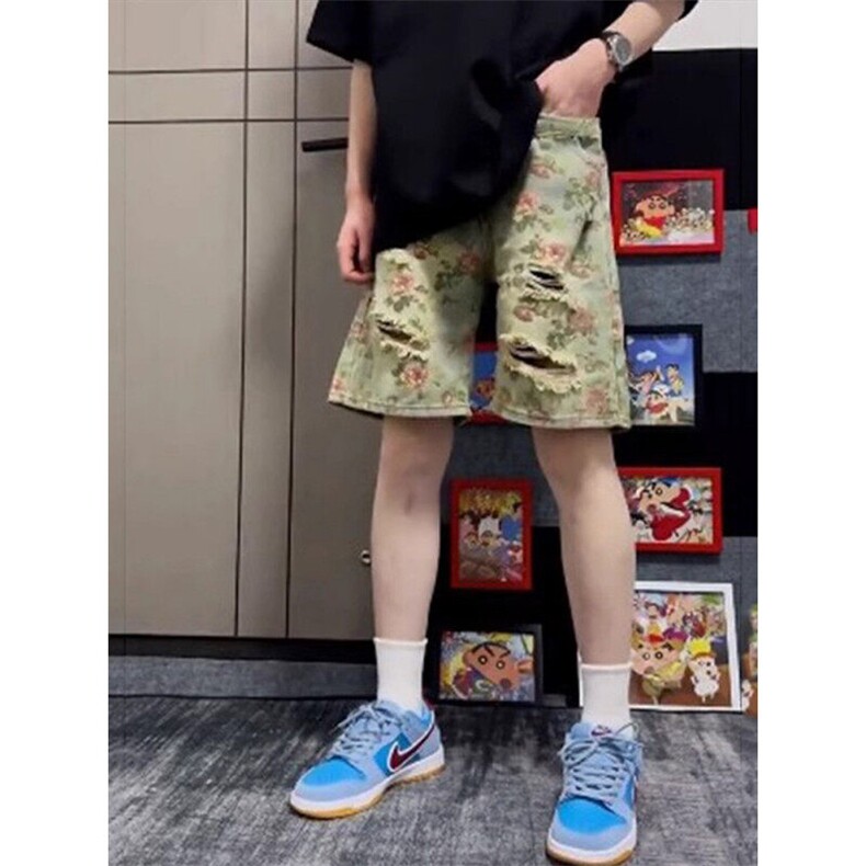 【新塘货档口现货】男女花朵短裤牛仔裤XZ610A-KD012-特P38,男装牛仔裤,星座610A