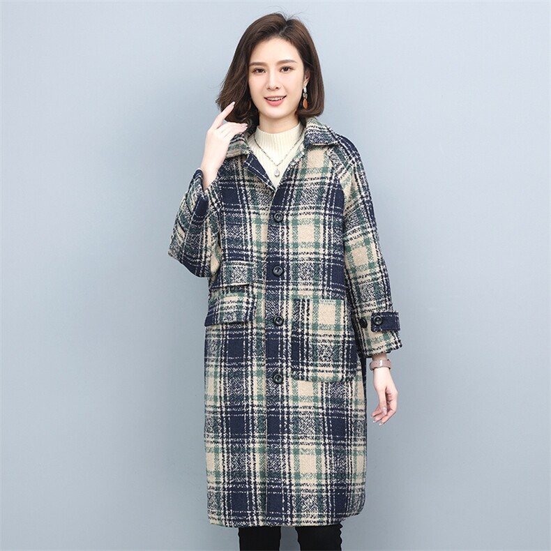 2022冬季新款女装时尚休闲保暖宽松舒适中长款呢大衣女,女装毛呢外套,叶笙衣
