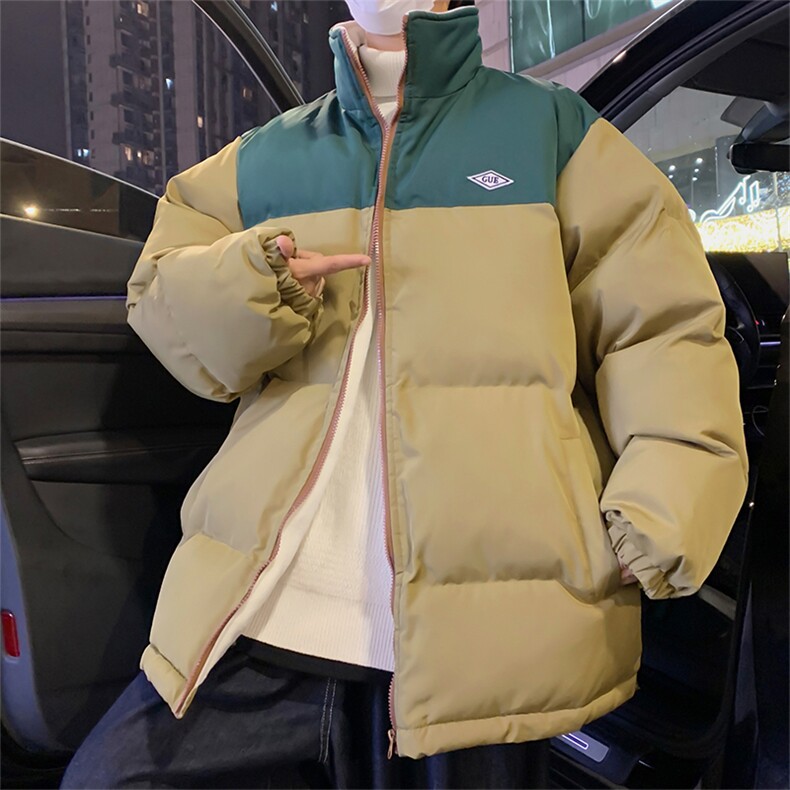 衣男冬季加厚保暖宽松拼接撞色立领服潮牌面包服W6275-P82,男装棉衣,星座512-3