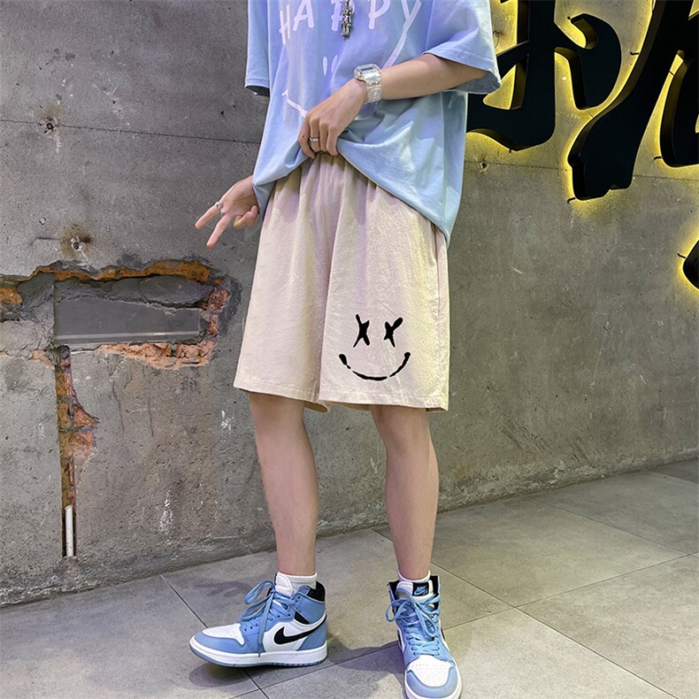 YD33190-P25港风潮牌亚麻短裤男大码棉麻五分裤男中裤沙滩裤,男装休闲裤,电商A040
