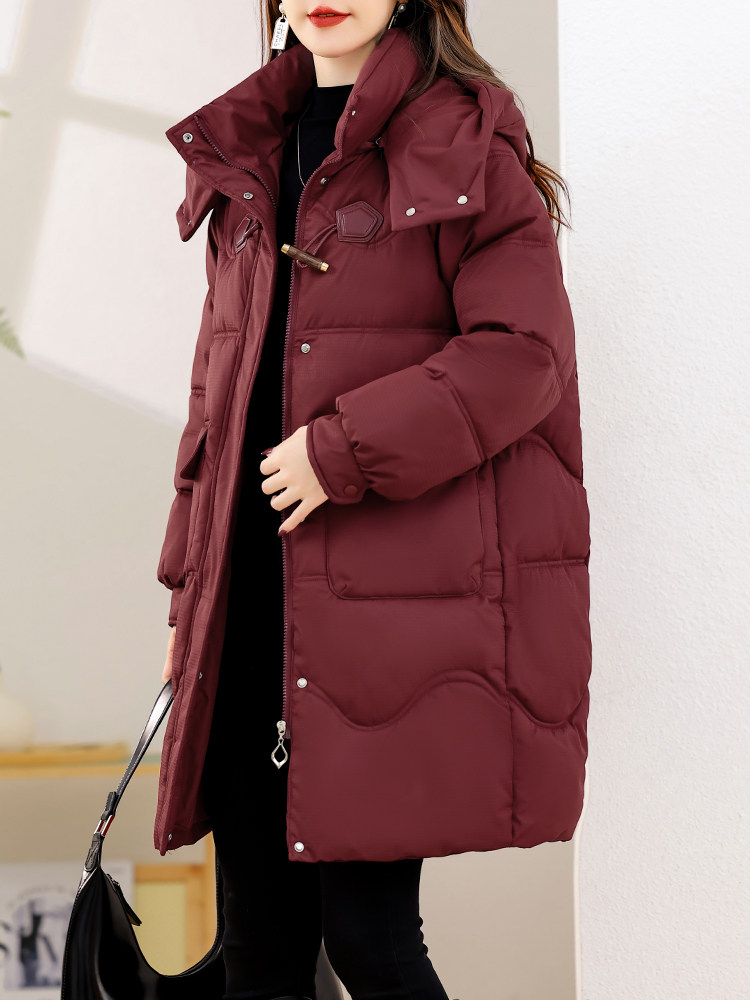 2024年冬季新款通勤舒适简约大方保暖羽绒棉服,女装棉衣/棉服,多彩
