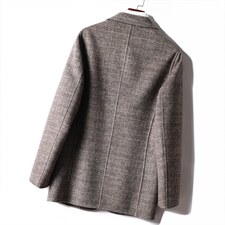 LCZ2122秋冬季双面呢落肩袖格子西装款上衣韩版毛呢外套P340,男装毛呢大衣,电商B360