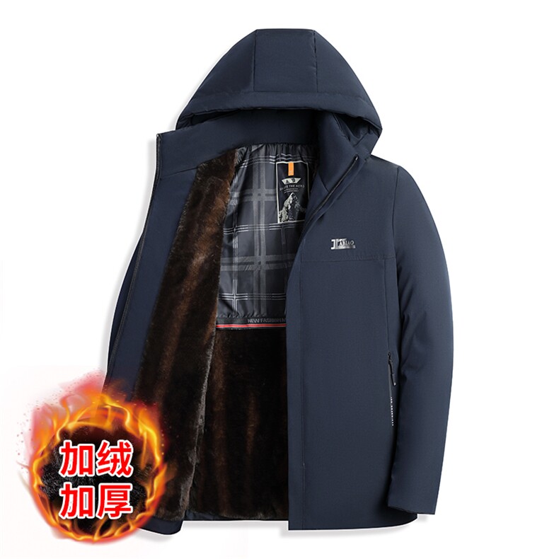 棉衣男加厚保暖连帽可拆卸2024冬季新款中年爸爸装男棉服外套图片