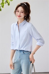 2026春夏新款白色衬衫女宽松显瘦通勤百搭衬衣韩系简约温柔气质，女装衬衫，艾米