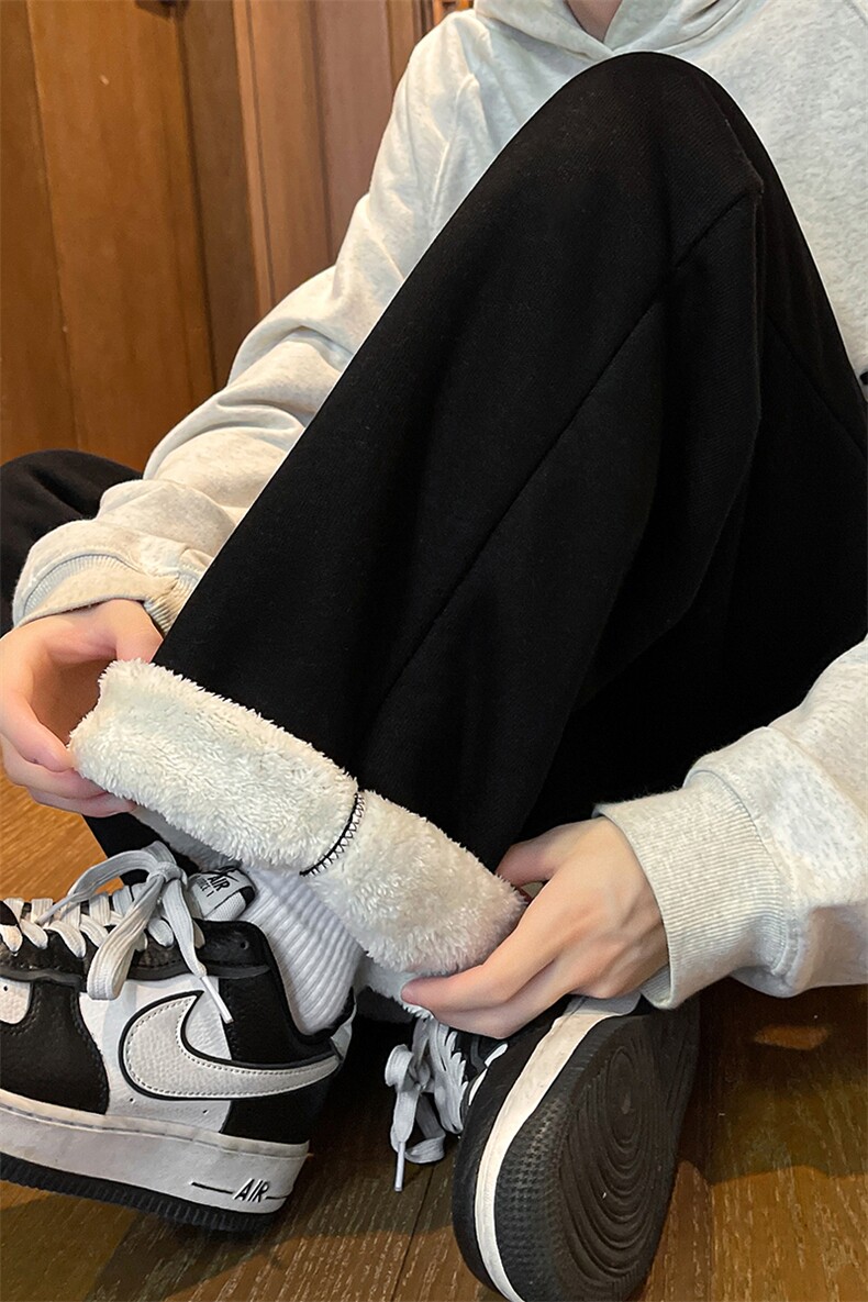 8XL-M羊羔绒运动裤宽松束脚棉裤加厚保暖休闲裤卫裤K9105P58控78,男装休闲裤,电商D206-1