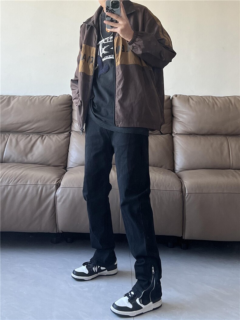 B271-A193-P65抖音加厚高品质弹力裤脚拉链牛仔裤,男装牛仔裤,星座B271