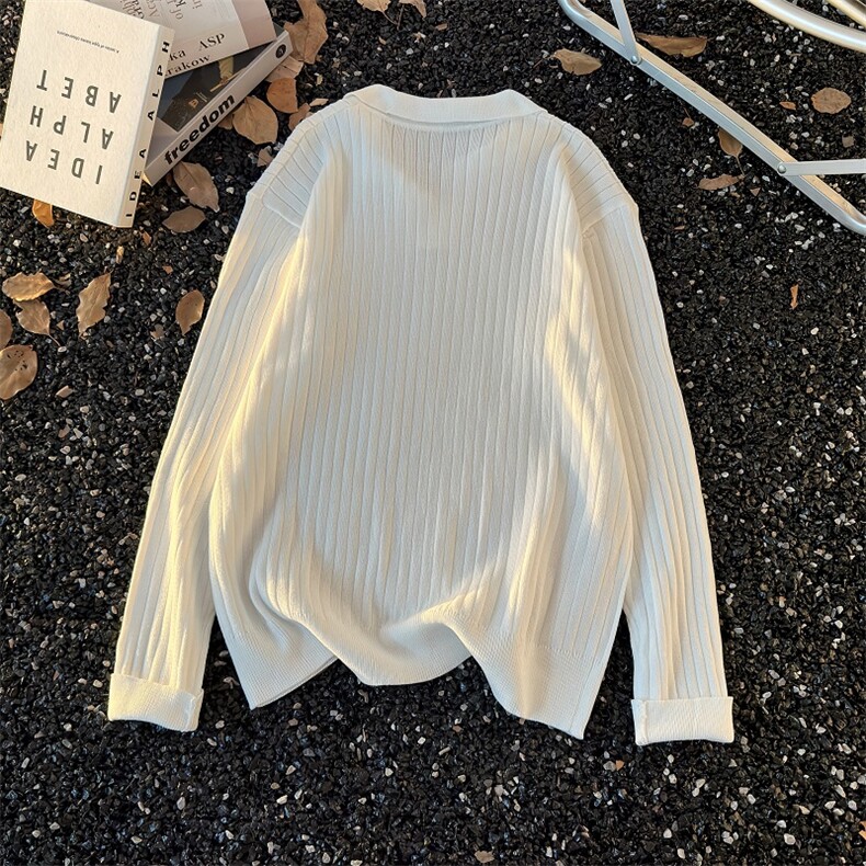 港风秋款男POLO小V领针织衫条纹套头毛衣外套M00P45,男装Polo衫,星座1013-1