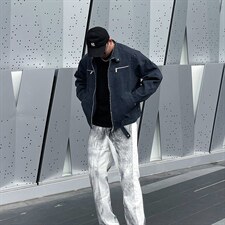 26春装高品质老钱风立领夹克外套男女美式潮牌拉链工装风宽松上衣，男装夹克，电商A486