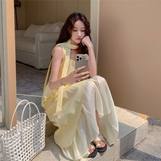 现货黄色连衣裙2C206-L506-P125-K178，女装连衣裙，2C206