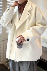 毛呢风衣男2026秋款大衣大码衣领夹克外套A071-F02-P98，男装风衣，电商A071