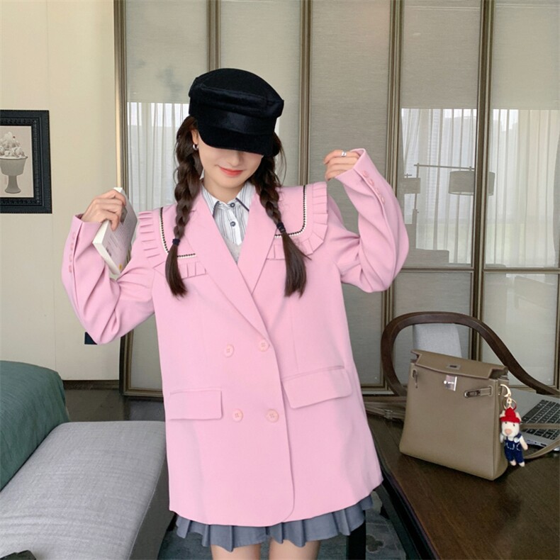 现货春秋装新款设计感可脱卸披肩领小香风西装女182-8508P135K188,女装西装,浙宝182A