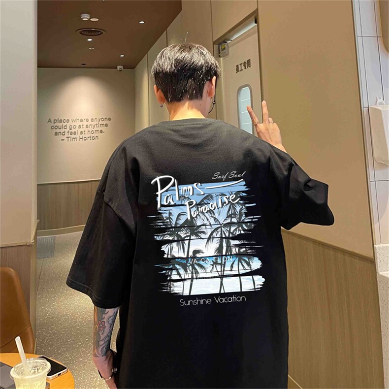 220g纯棉美式夏季短袖t恤男DT403-特批19控38,男装T恤,电商B370