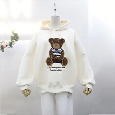 加绒连帽卫衣，女装卫衣/绒衫，IEC