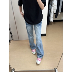 【有货】NZ455HH-特P42冰蓝闪电纹水洗牛仔裤男女直筒裤子，男装牛仔裤，星座1007（原301D）