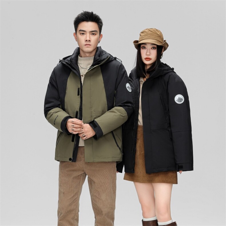 标90%潮流冲锋衣连帽羽绒服男冬季户外休闲内胆可拆三合一P300图片