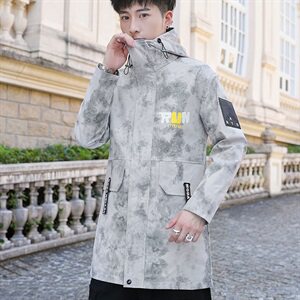 春秋季新款男士韩版潮流休闲外套ins男装中长款风衣夹克JK176-P65图片