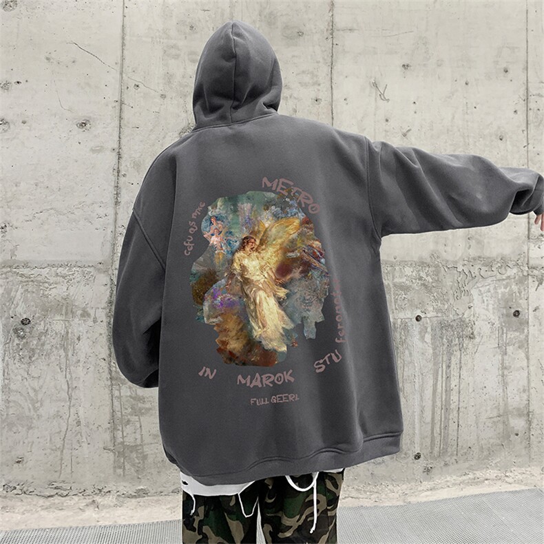 直播品质460克重磅美式印花加厚宽松连帽卫衣开衫外套KS135-特P45,男装卫衣,电商A486